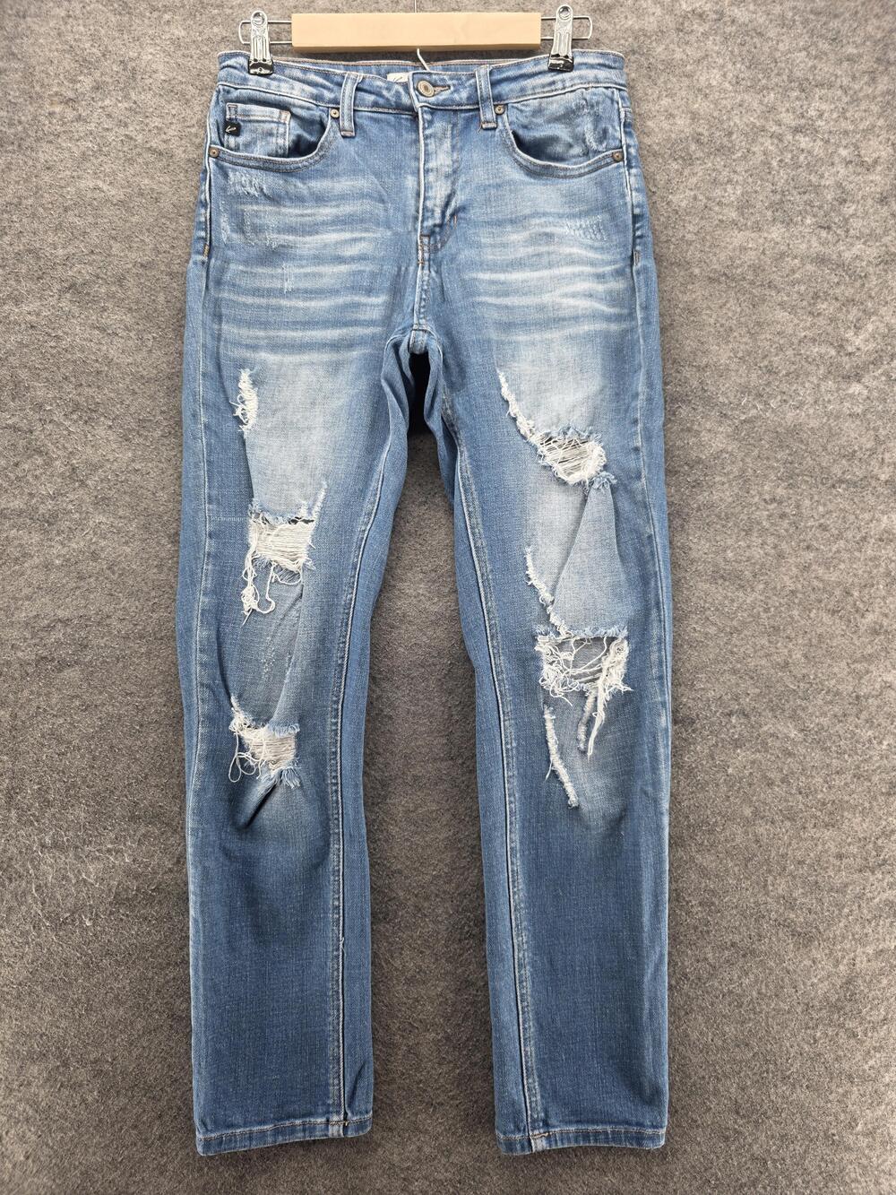 KanCan Maurices Jeans Womens 27 Light Wash Blue Distressed Ripped Skinny Denim